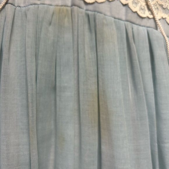 VTG Gunne Sax Blue Maxi Dress Lace Sleeves Prairie Cottagecore 1977 IMPER… - Picture 15 of 16